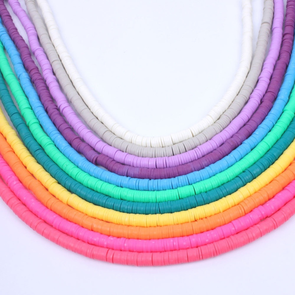 1 string 6mm Rubber spacer DIY Jewelry Findings Slices Polymer Clay Beads  for boho jewelry earring Design Bracelet material
